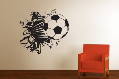 Soccer Ball Smashed Wall Sticker