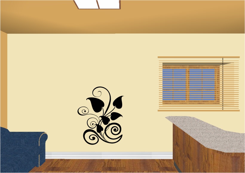 Flower Swirled Leaves Sticker
