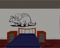 Cartoon Dino Triceratops Sticker