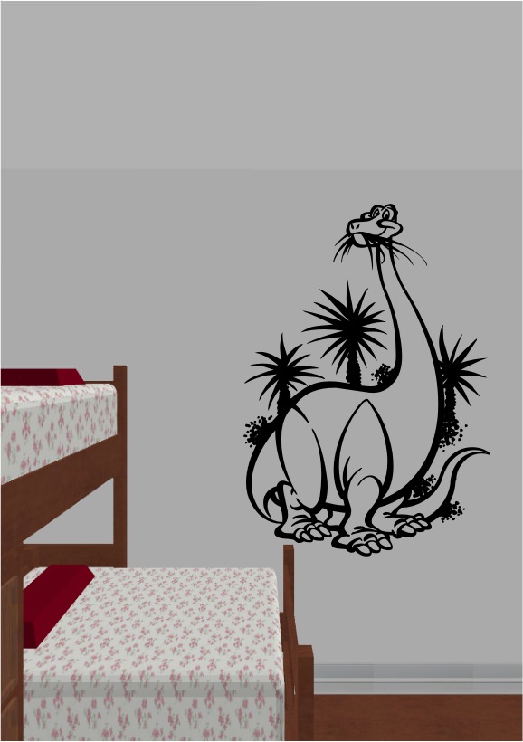 Cartoon Dino Eating Sticker