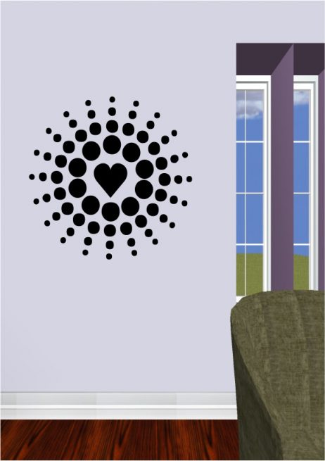 Heart with Circles Sticker