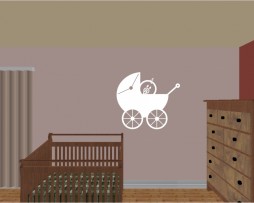 Cartoon Baby Carriage Sticker