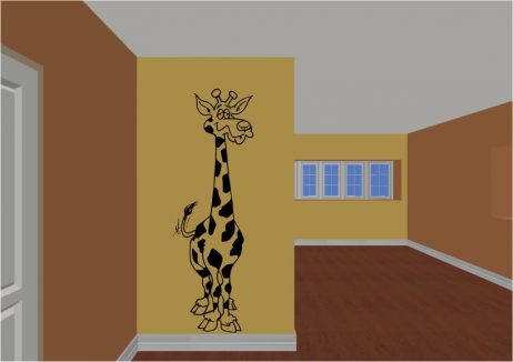 Funny Cartoon Giraffe Sticker