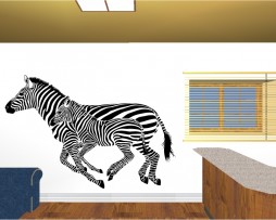 Two Zebras Running Sticker