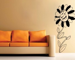 Smiling Cartoon Flower Sticker