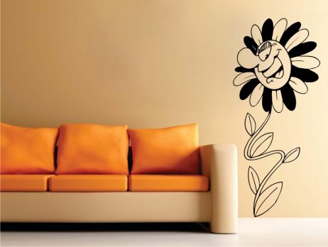 Smiling Cartoon Flower Sticker