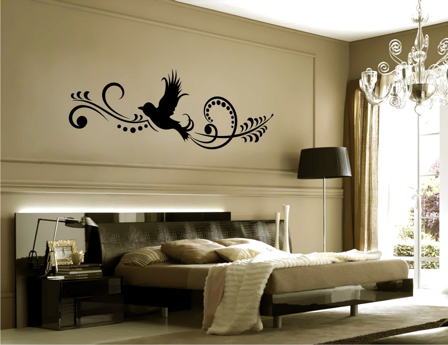 Ornate Bird Flying Sticker
