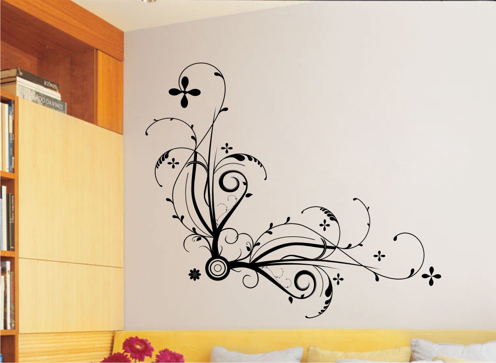 Abstract Vines Corner Sticker