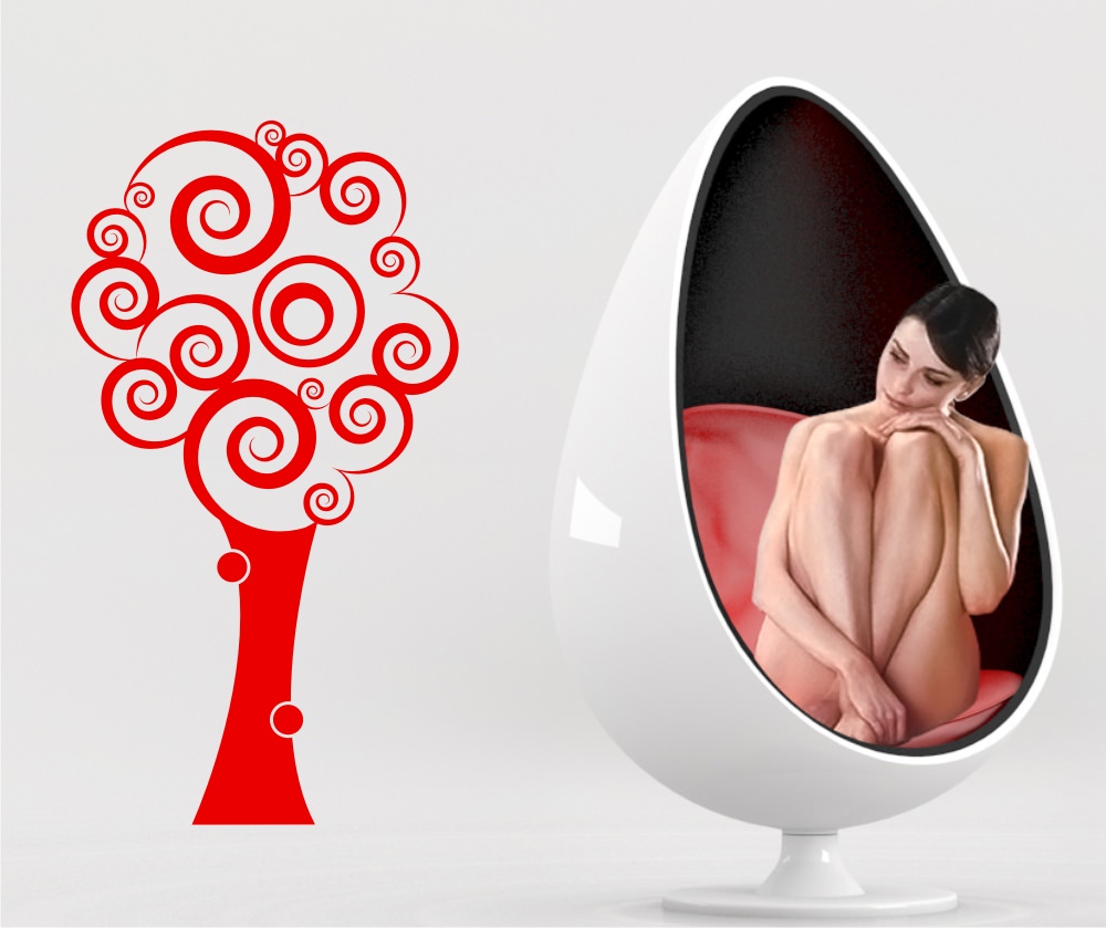 Abstract Swirly Tree Sticker