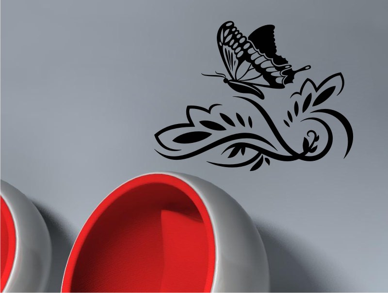 Butterfly Flower Design #14 Sticker