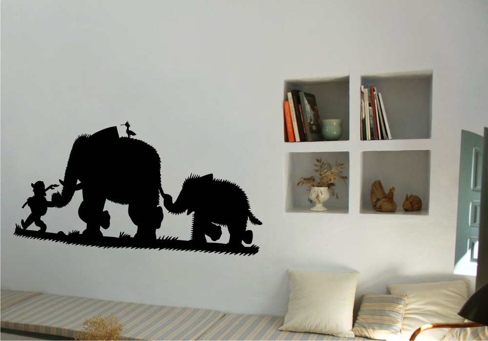 Elephants Walking Sticker