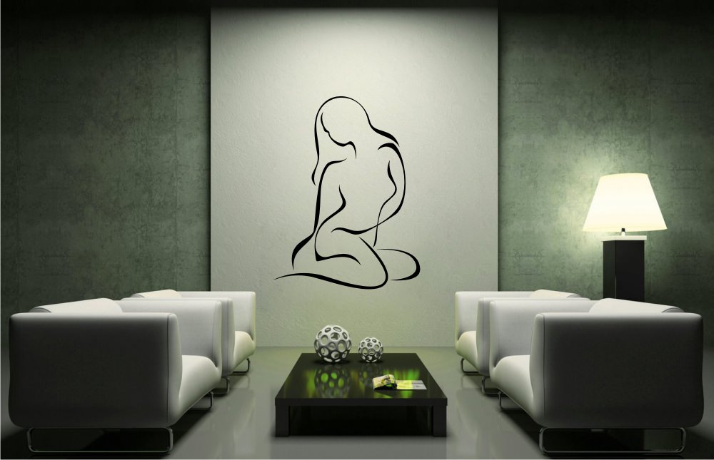 Woman Contour Sitting Sticker