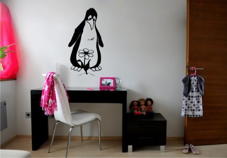 Penguin and Flower Sticker