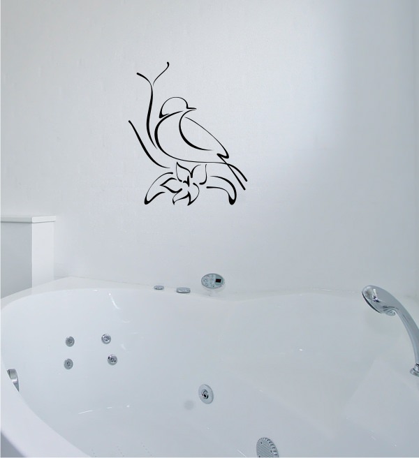 Contour Bird Sitting #3 Sticker