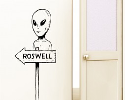 Alien Sign Post Sticker