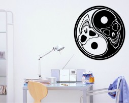 Skull Ying-Yang Design Sticker