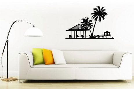 Palm Trees and Cabana Lounge Sticker