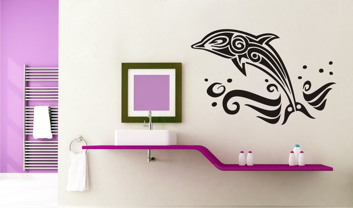 Ornate Dolphin Design Sticker
