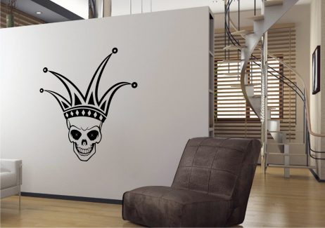 Jester Skull Design Sticker