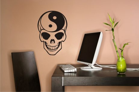 Skull Ying-Yang Design #2 Sticker
