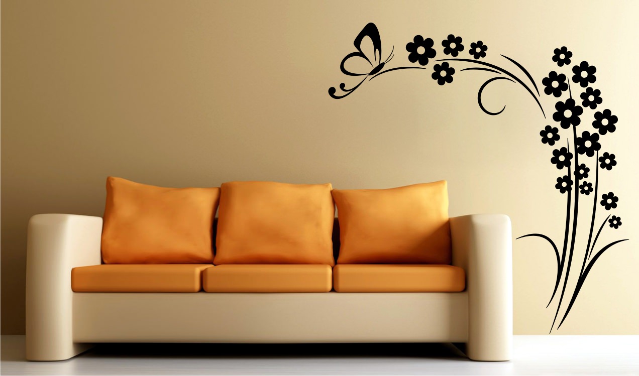 Flower and Butterfly Decor Sticker