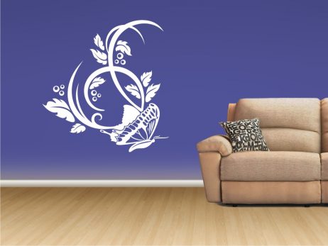 Floral Butterfly Decor Sticker