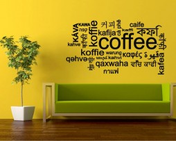 Coffee Many Languages Sticker