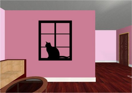 Cat in Window Sticker
